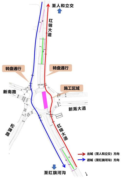2月11日起新牌坊转盘下穿道将有多次封道施工