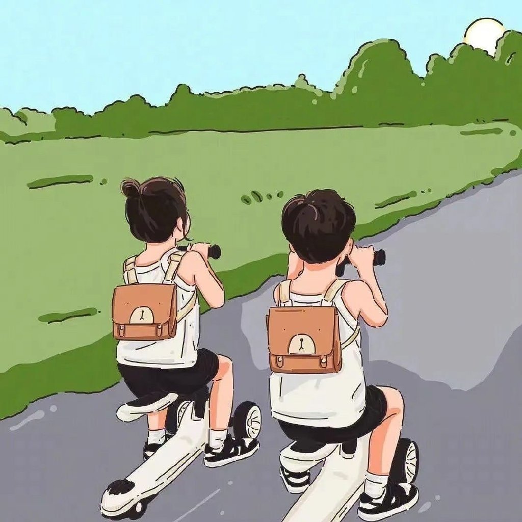 满满夏天气息的情侣头像