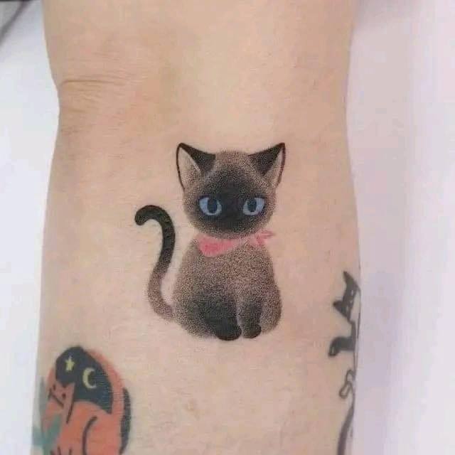 猫纹身太可爱了