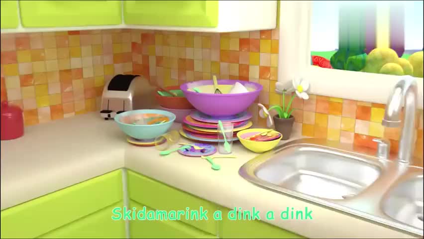 英语益智动漫 爸爸妈妈很恩爱 晚上在一起喝茶 还要撞一下杯子