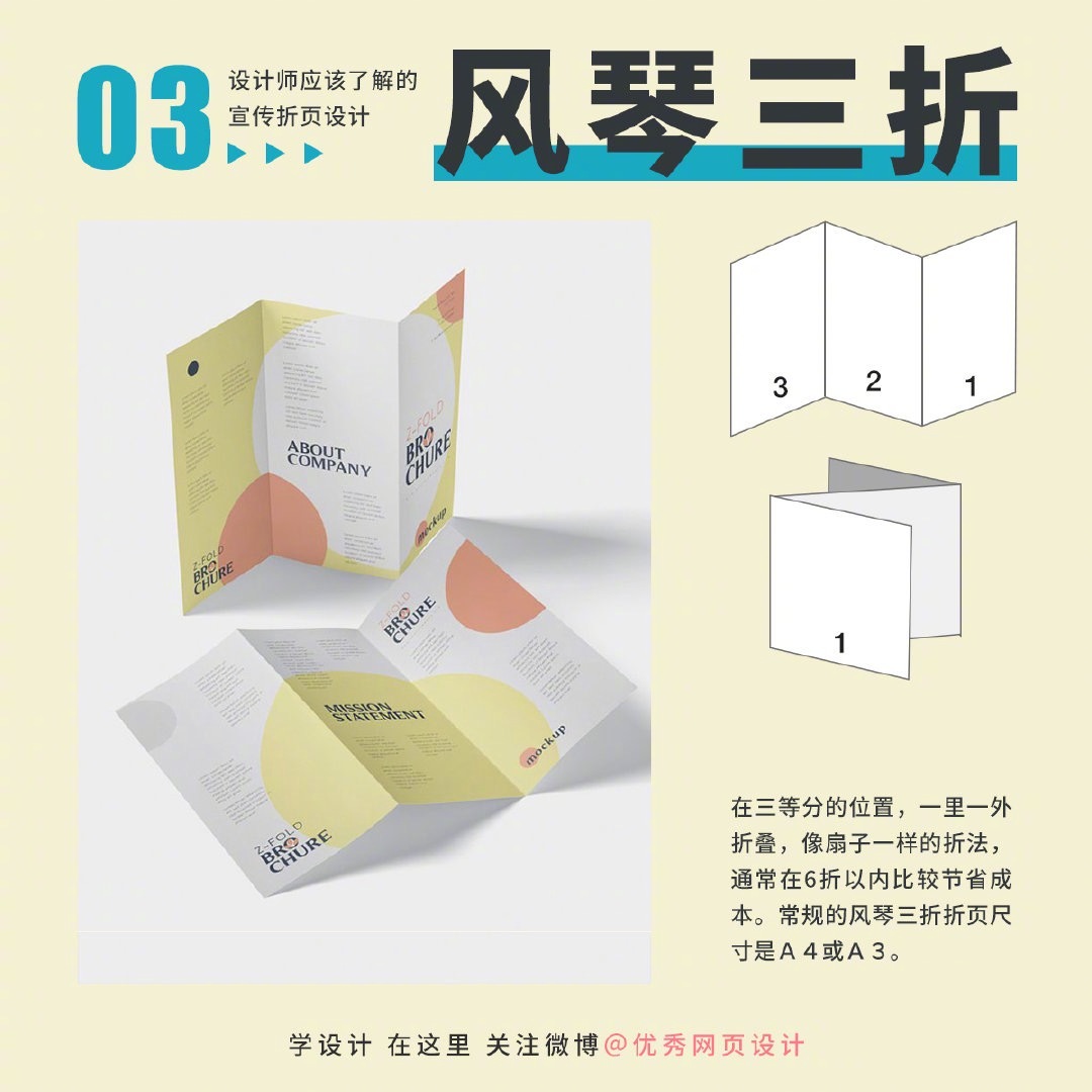 方形四折页设计小册子传单设计折叠和展开效果图样机模板 Folded and Unfolded Square 4-Fold-Brochure ...
