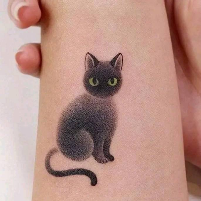 猫纹身太可爱了