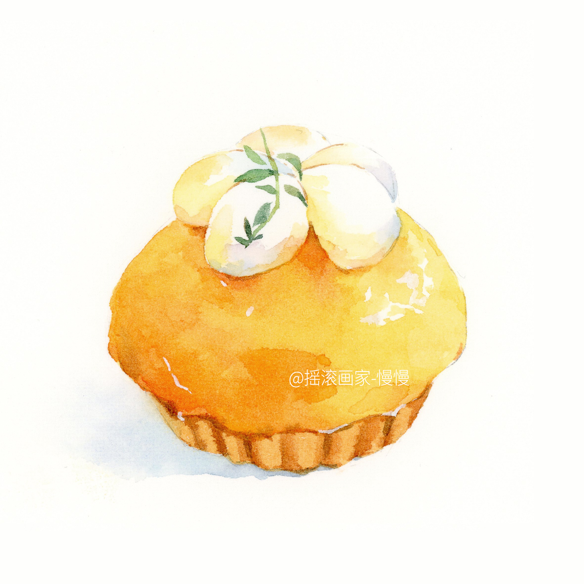 暖色调水彩美食作者摇滚画家慢慢