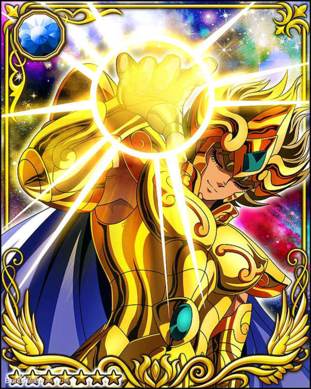 圣斗士星矢黄金圣斗士狮子座艾欧里亚在游戏galaxycardbattle