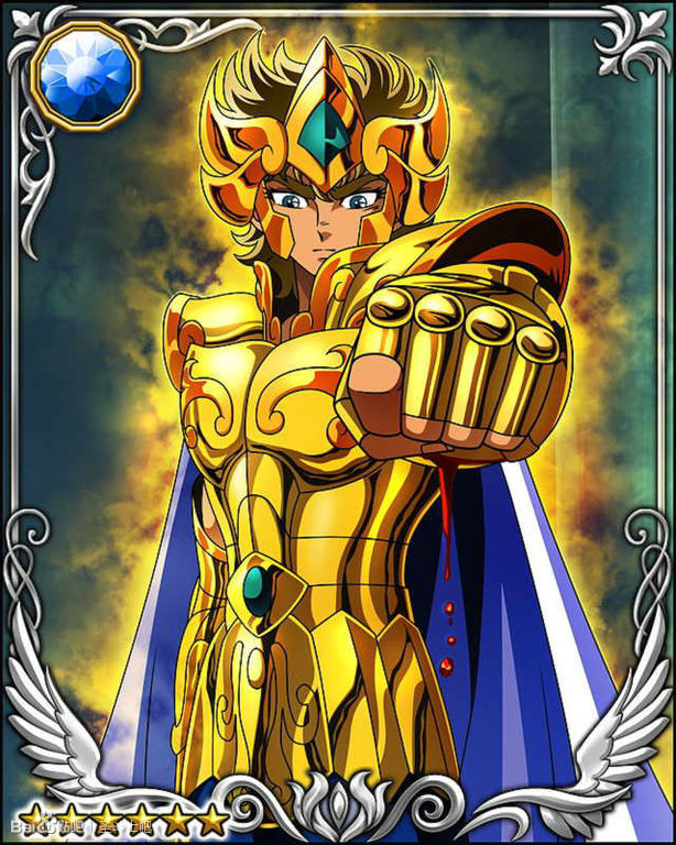 圣斗士星矢黄金圣斗士狮子座艾欧里亚在游戏galaxycardbattle