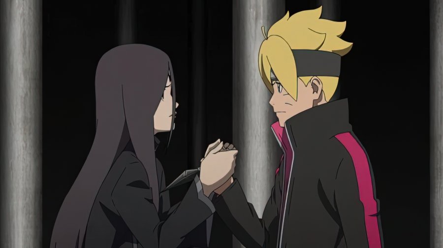 漩涡博人凭借伤口的疼痛,察觉到自己依然处于幻术之