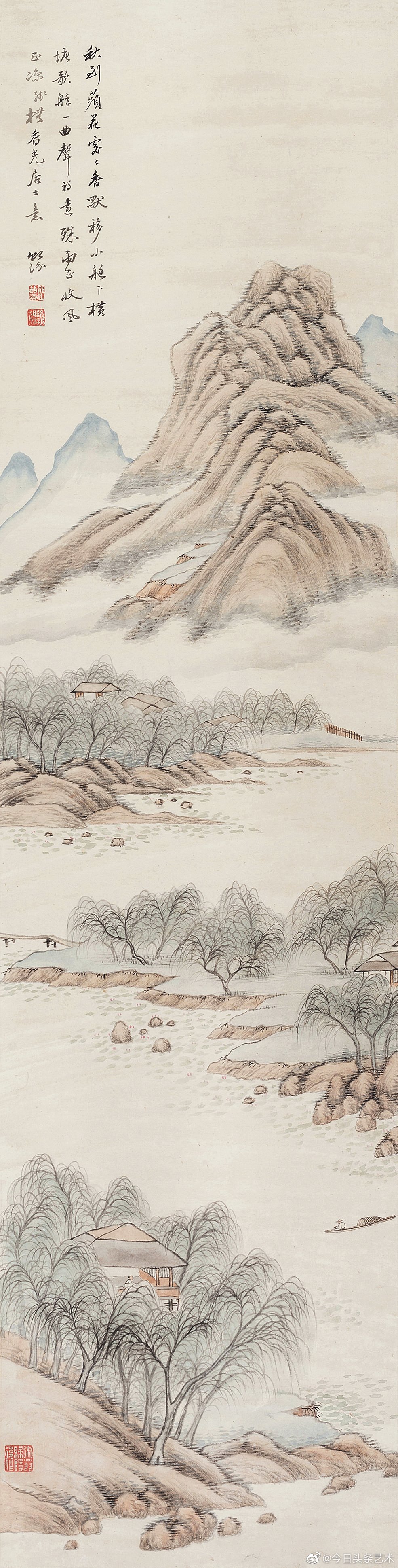 清代画家汤贻汾山水画