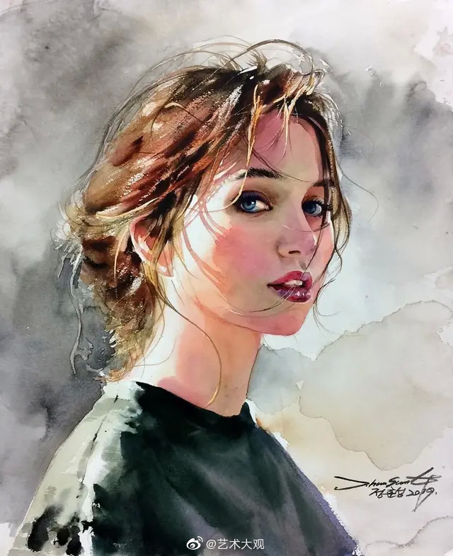 韩国水彩画家jung hun sung人物作品专辑-4