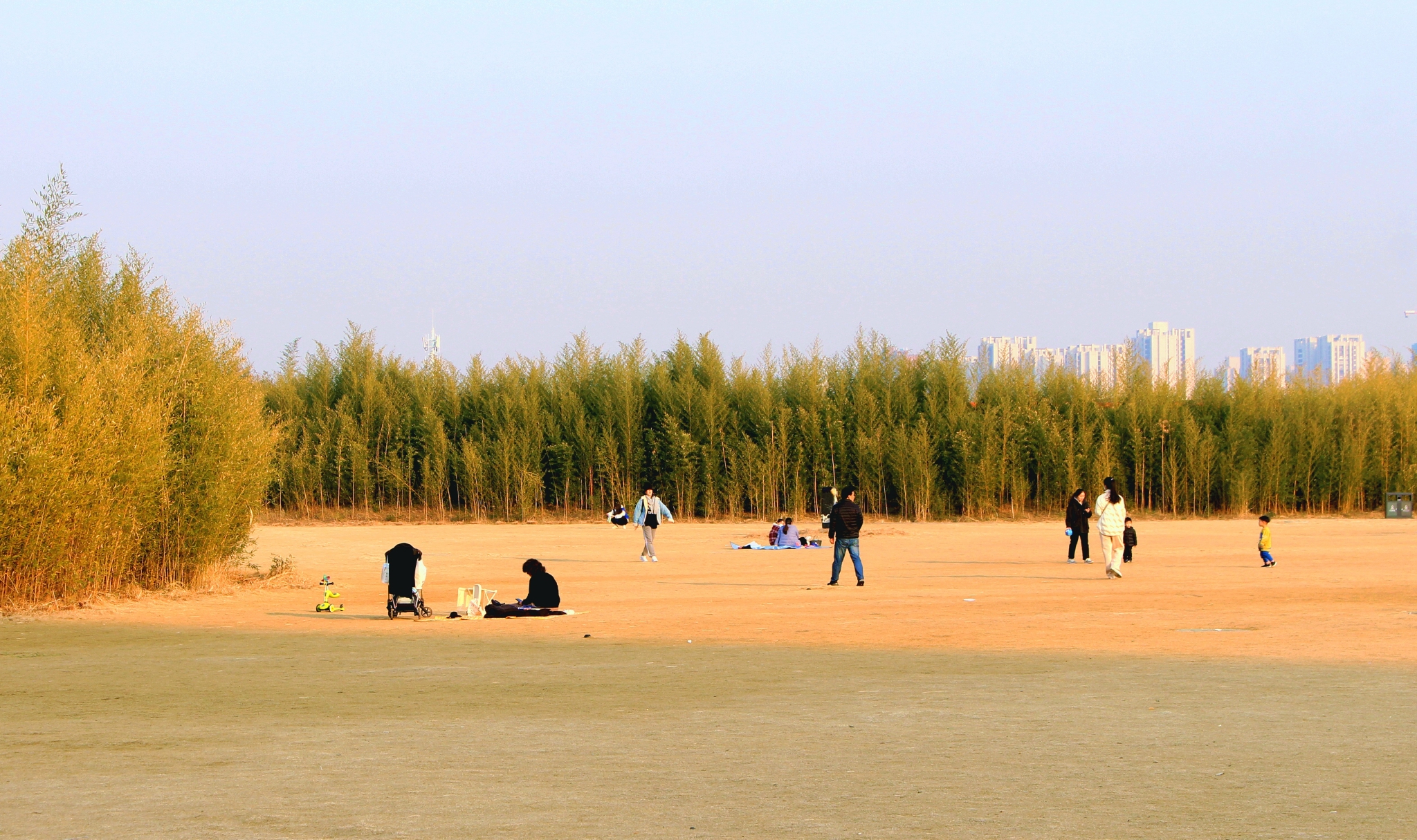 三月里,在西安市雁塔区雁南公园内,人们正沐浴在阳光下……_高清图集