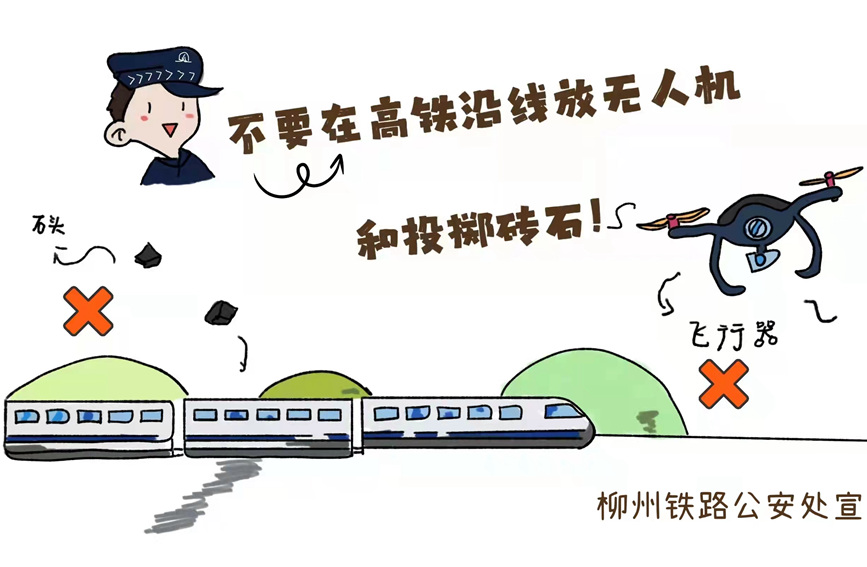 铁路警花手绘宣传画助力守平安