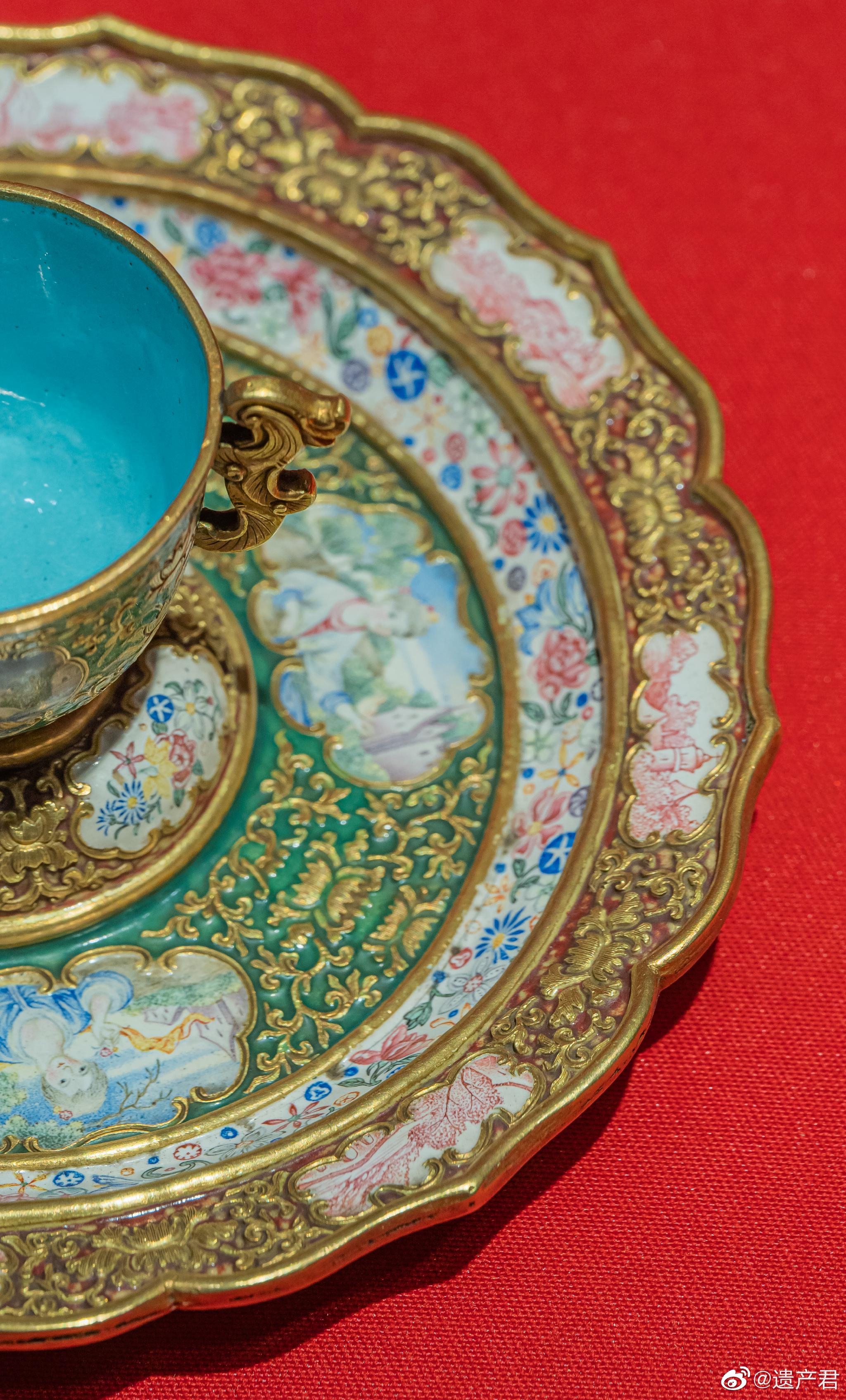 故宫博物院·清乾隆金胎画珐琅杯盘__财经头条