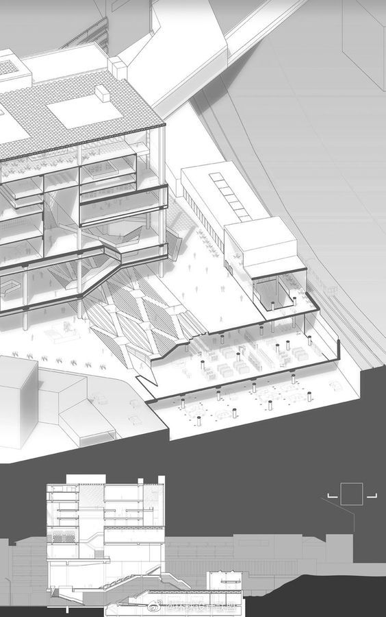 建筑设计丨剖透视表现