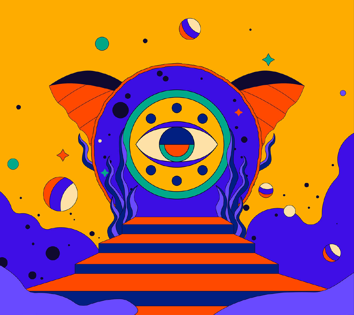 波普涂鸦式插图风格gamalassy