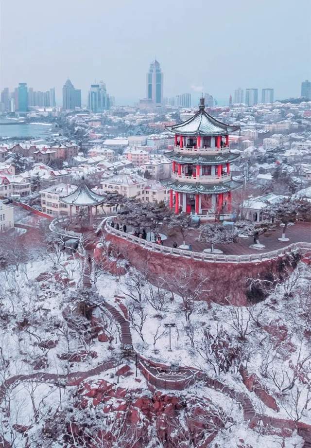 久违的大雪,让青岛瞬间美成冰雪童话世界!