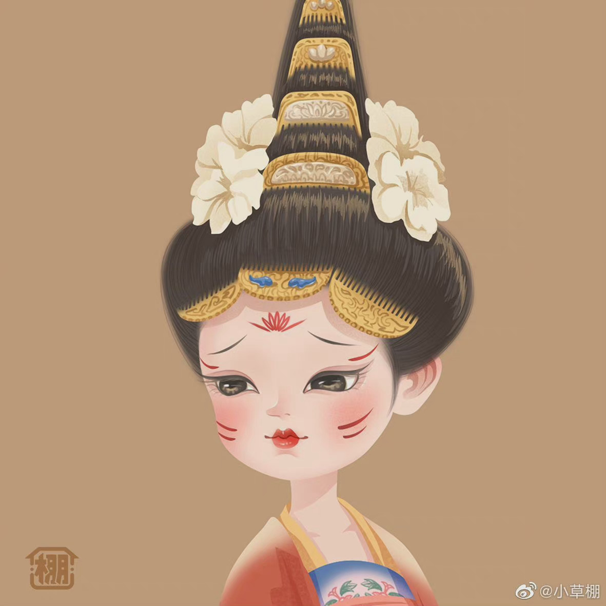 超可爱的唐朝女子头像