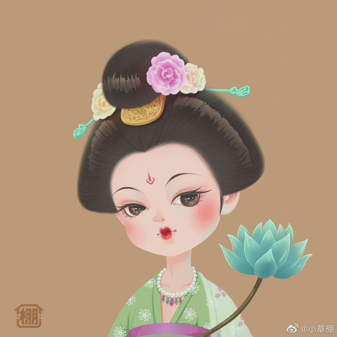 超可爱的唐朝女子头像