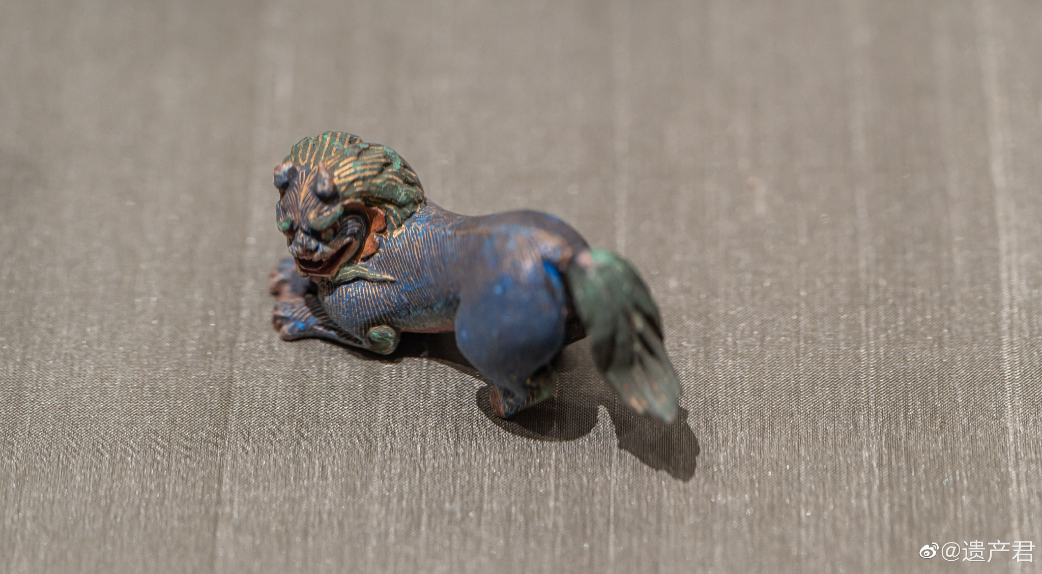 苏州博物馆藏宋代彩绘木雕狮子