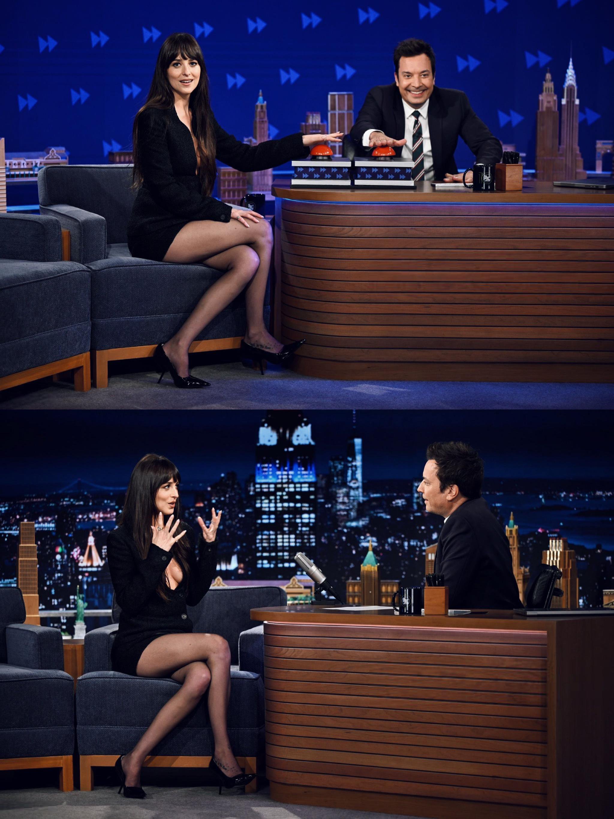 你达这个美腿 dakota johnson亮相肥伦秀造型