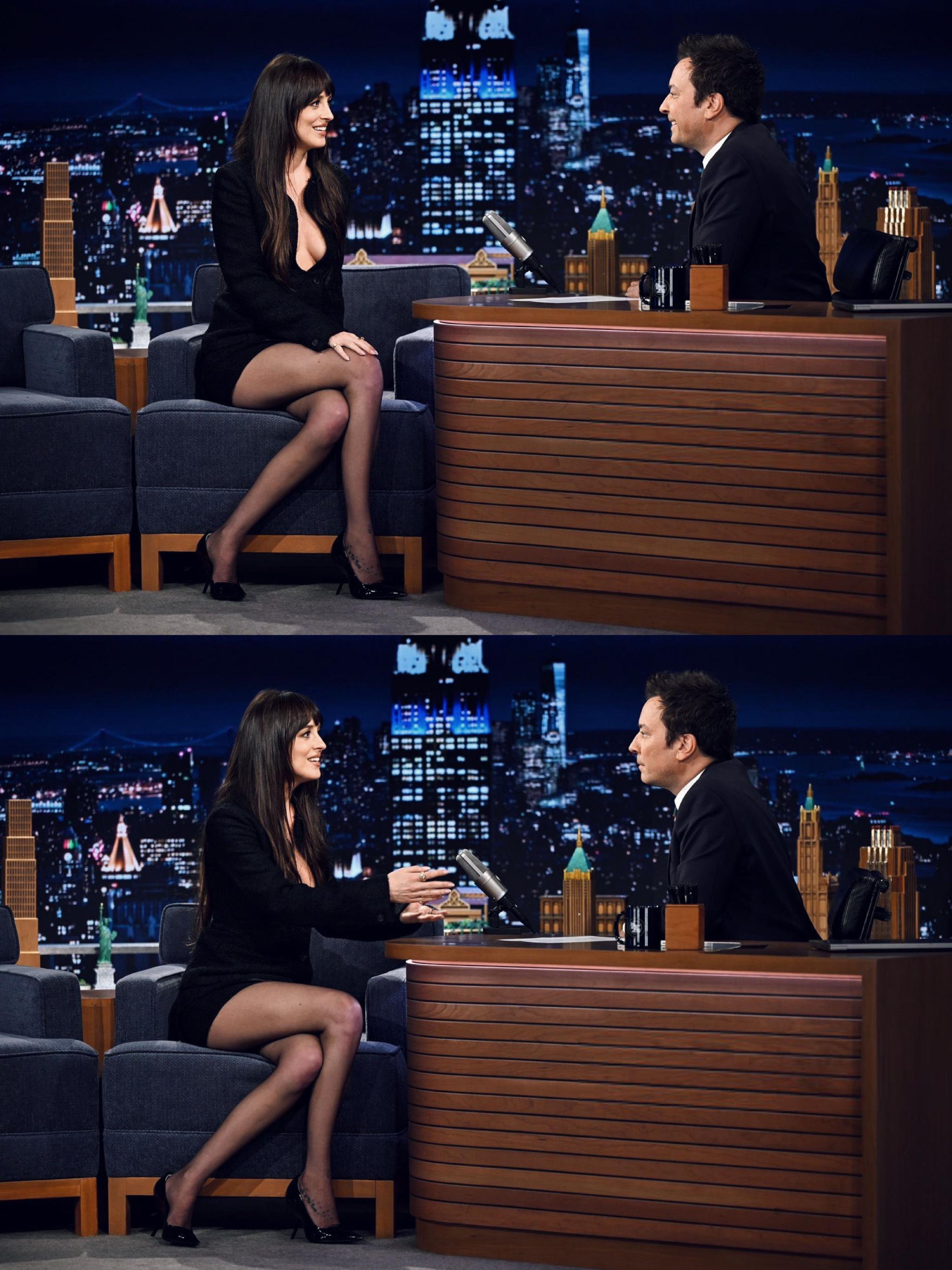你达这个美腿 dakota johnson亮相肥伦秀造型
