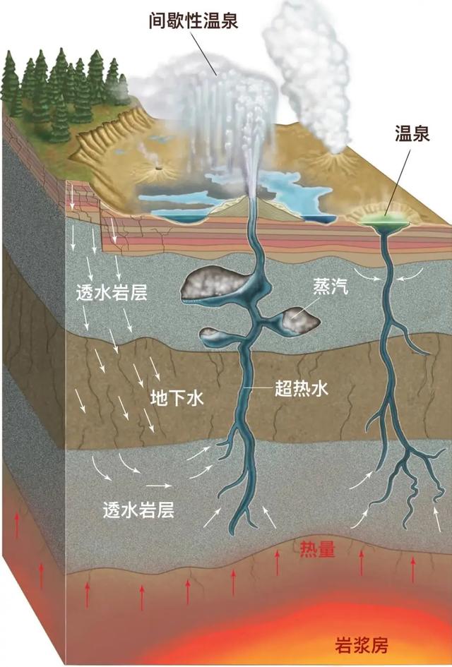 由于需要较大静水压力差,这种温泉在山谷地当中更为常见,例如地处燕山