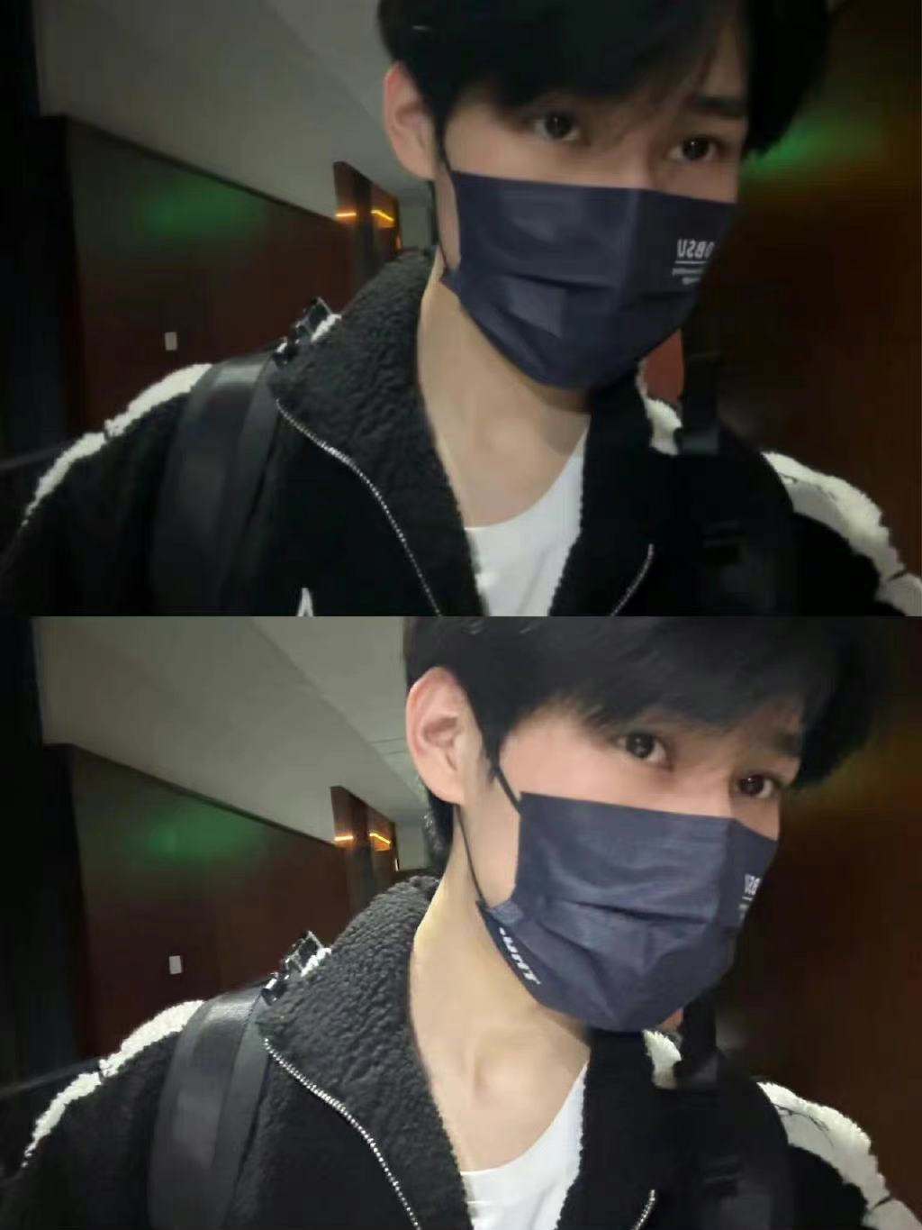 张真源原来戴的是星期口罩,昨天周二但是戴了周四的口罩~ 张张