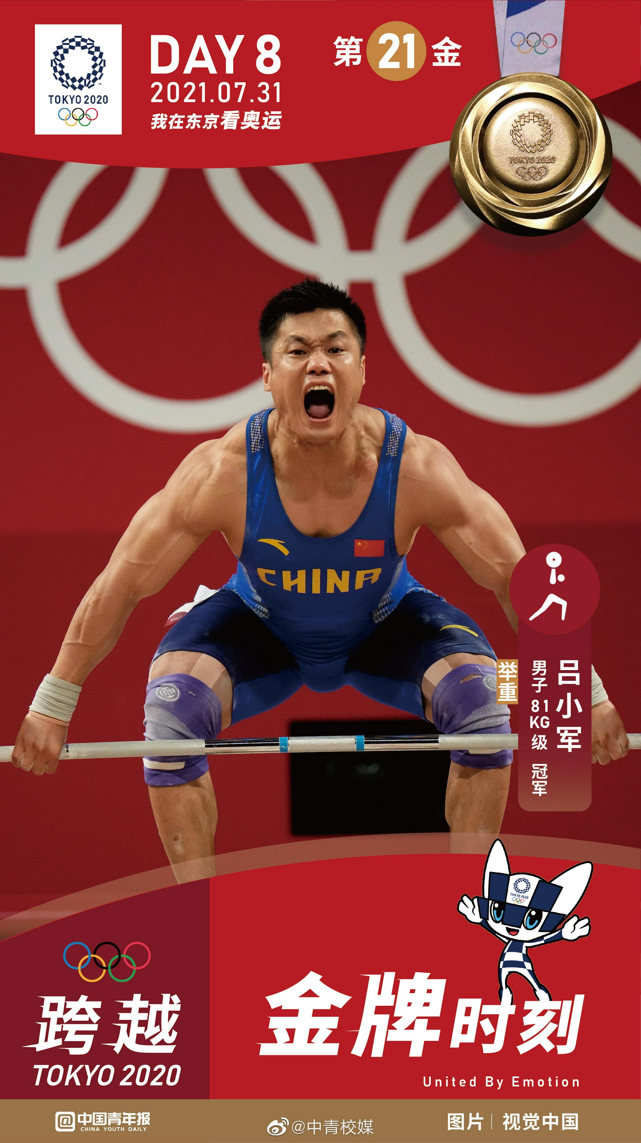 中国举重队每参加一项比赛都有奖牌 举重又双叒夺金！37岁吕小军一举夺冠|吕小军|举重|奖牌_新浪新闻