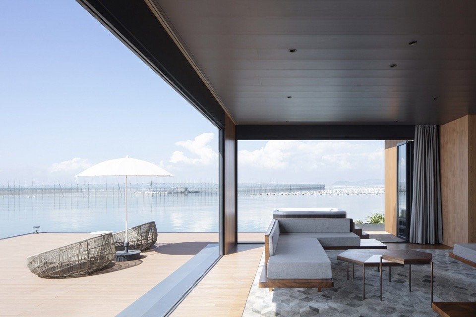 海席hi sea漂浮酒店,福建,酒店坐落于福建东山岛的海域中