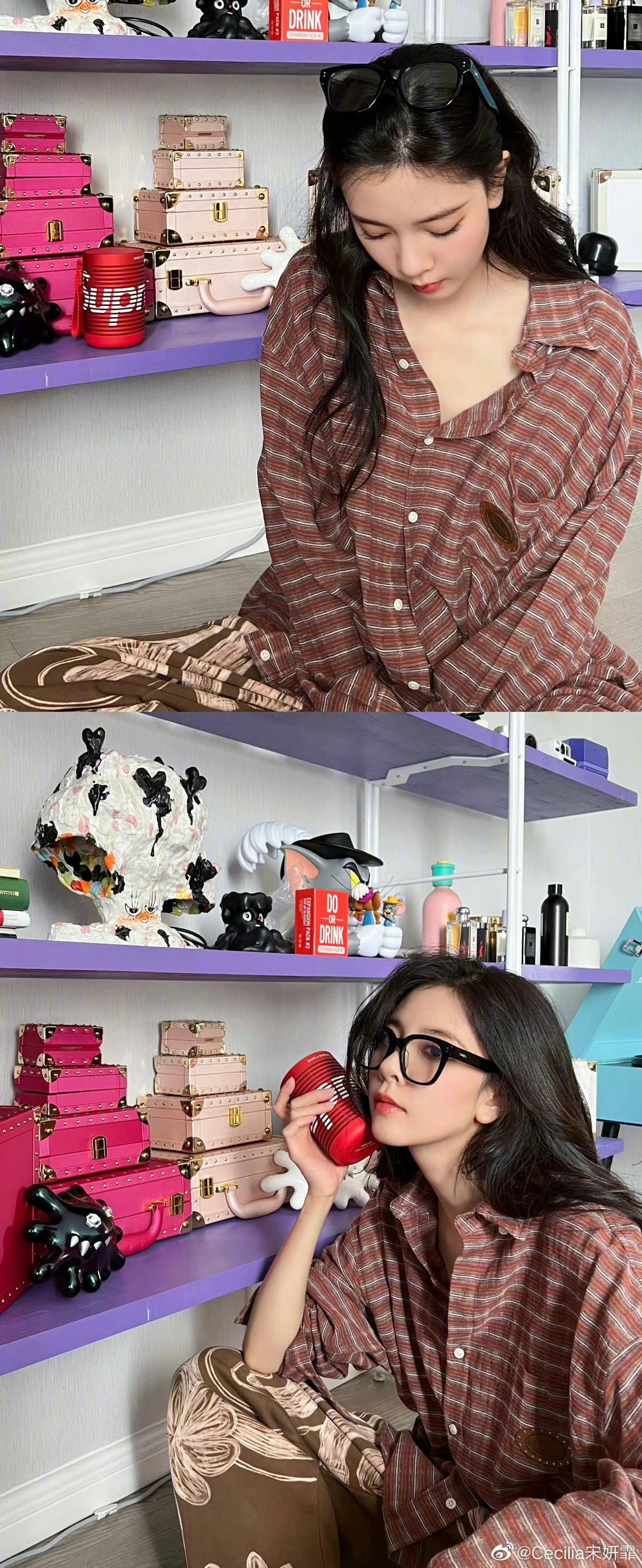 宋妍霏夏日彩色随拍cc真的好会穿搭啊这细腰腹肌马甲线