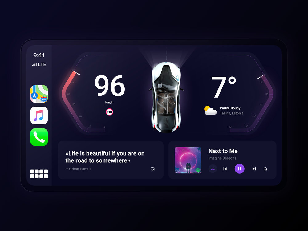 超级炫酷的车载屏幕界面ui设计灵感分享