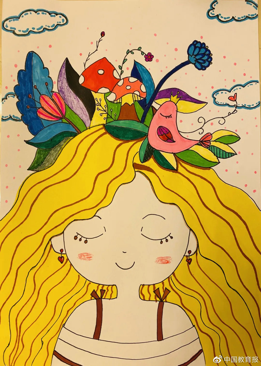 孩子画笔下的老师竟然这么美!超治愈的儿童画来了!