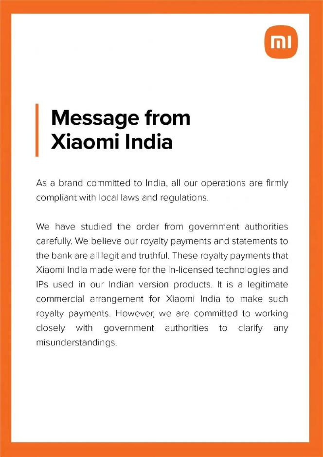 小米回应“遭印度扣押48亿资产”:费用账单合法真实 将澄清误会休闲区蓝鸢梦想 - Www.slyday.coM 小米回应“遭印度扣押48亿资产”:费用账单合法真实 将澄清误会休闲区蓝鸢梦想 - Www.slyday.coM