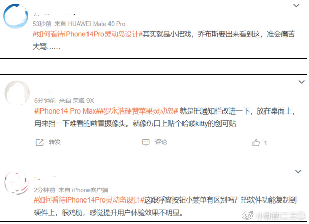 灵动岛是炫酷还是鸡肋？实用性欠缺，罗永浩：安卓没必要学休闲区蓝鸢梦想 - Www.slyday.coM