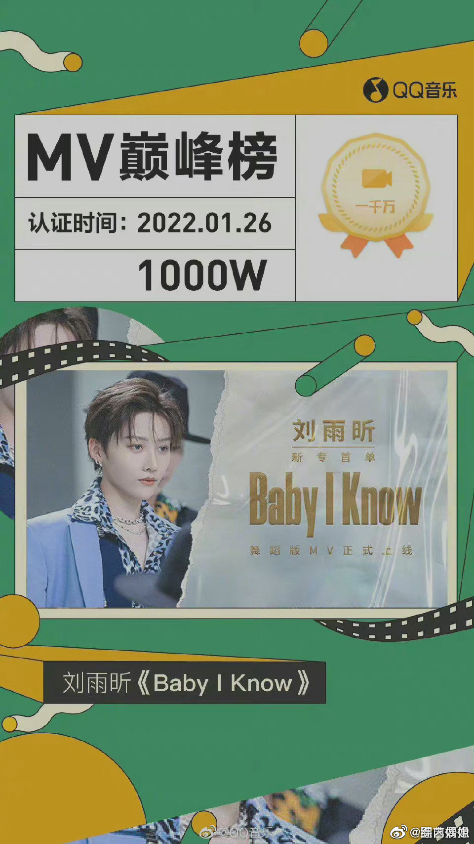 恭喜刘雨昕新歌likelovemv达成千万认证