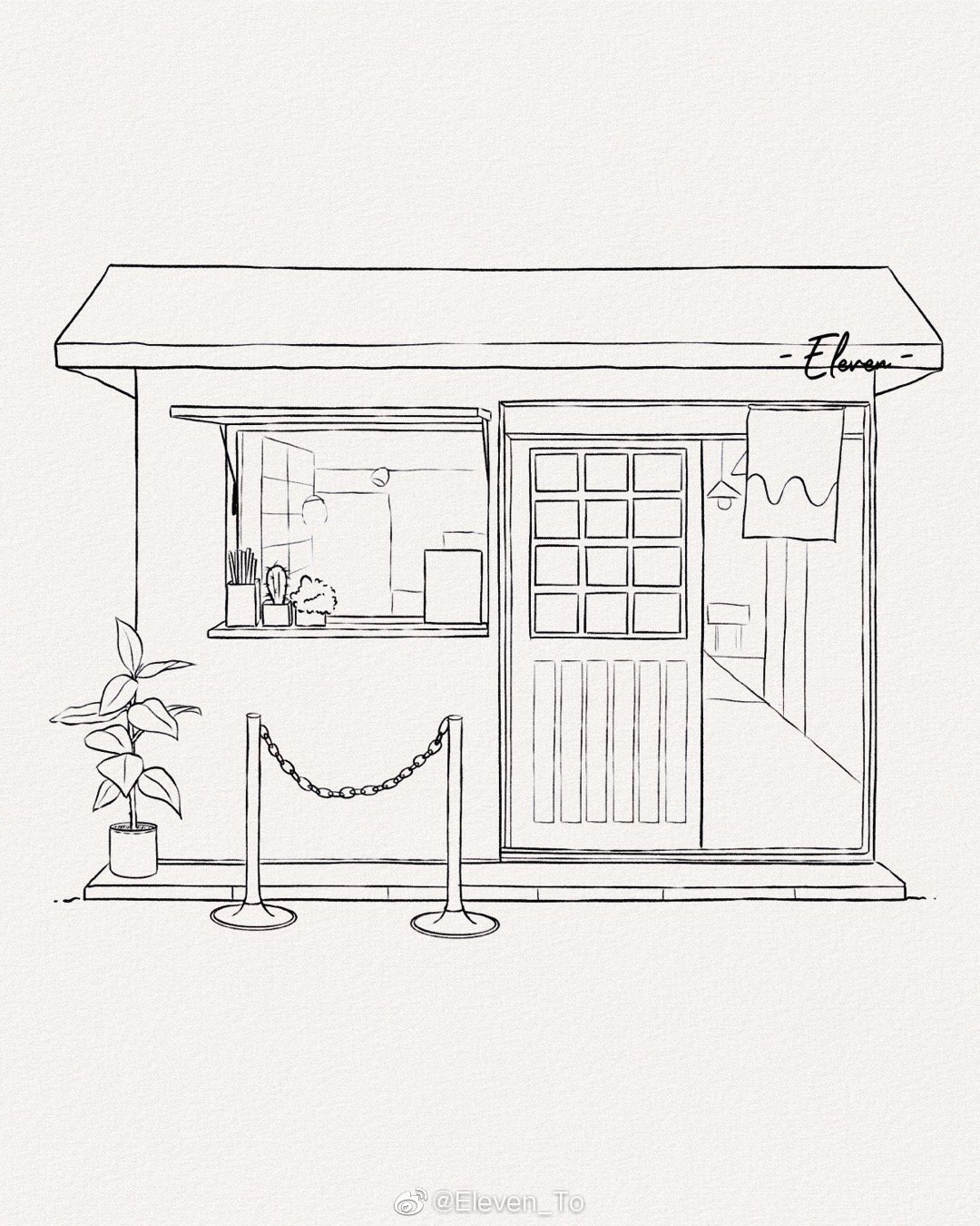 钢笔淡彩 | 街屋线稿合集__财经头条