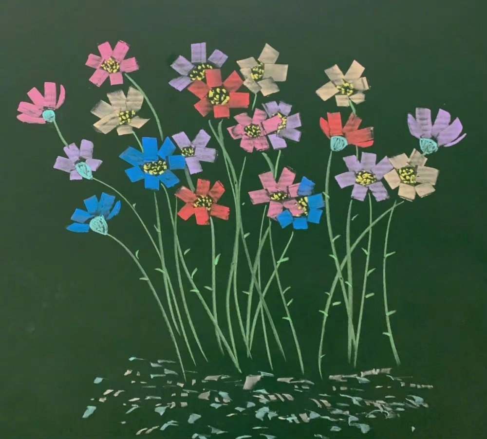 简洁漂亮的粉笔花