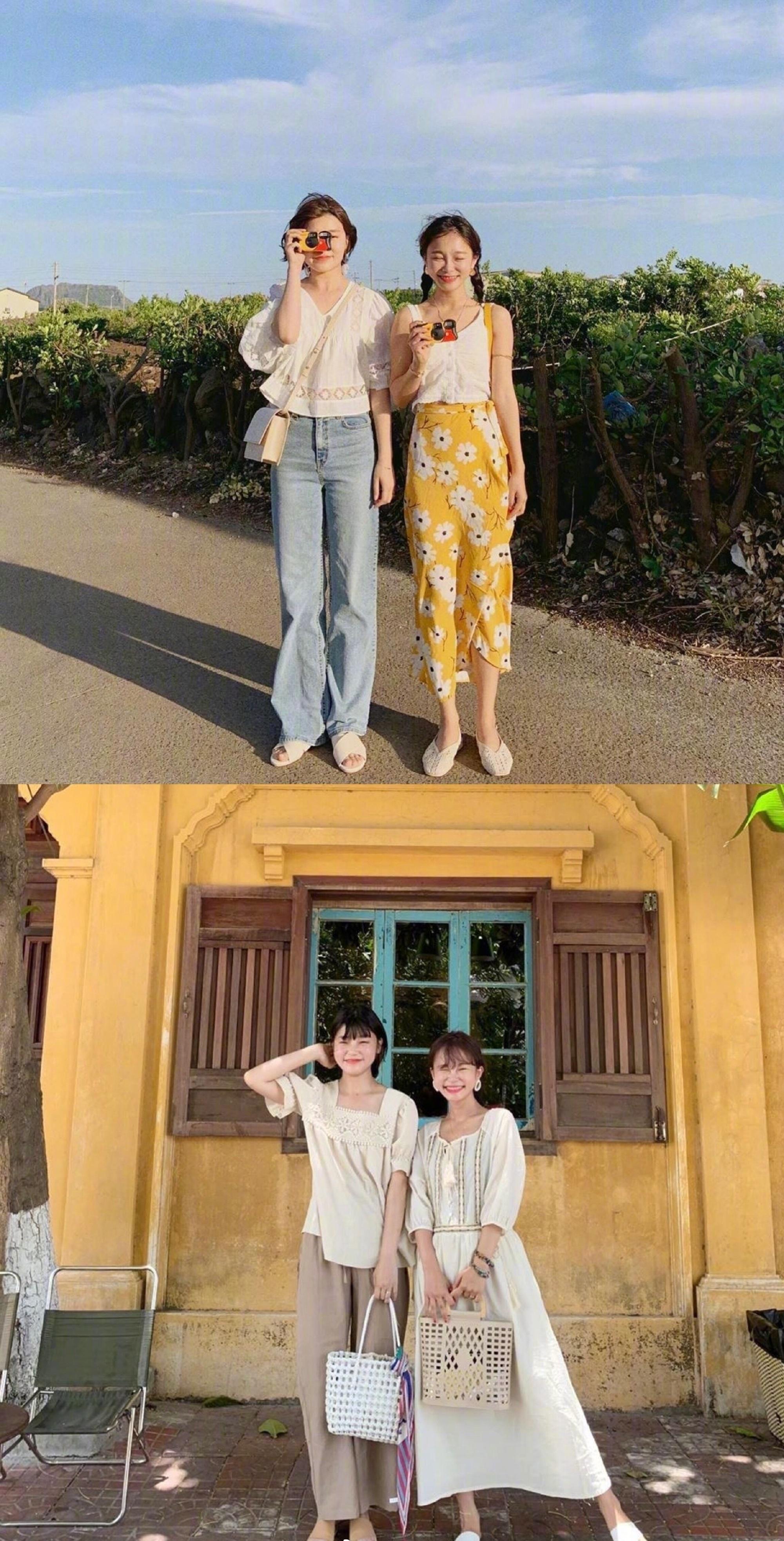 闺蜜假期出游穿搭拍照pose合集～一起在夏日里做最美的小仙女吧!