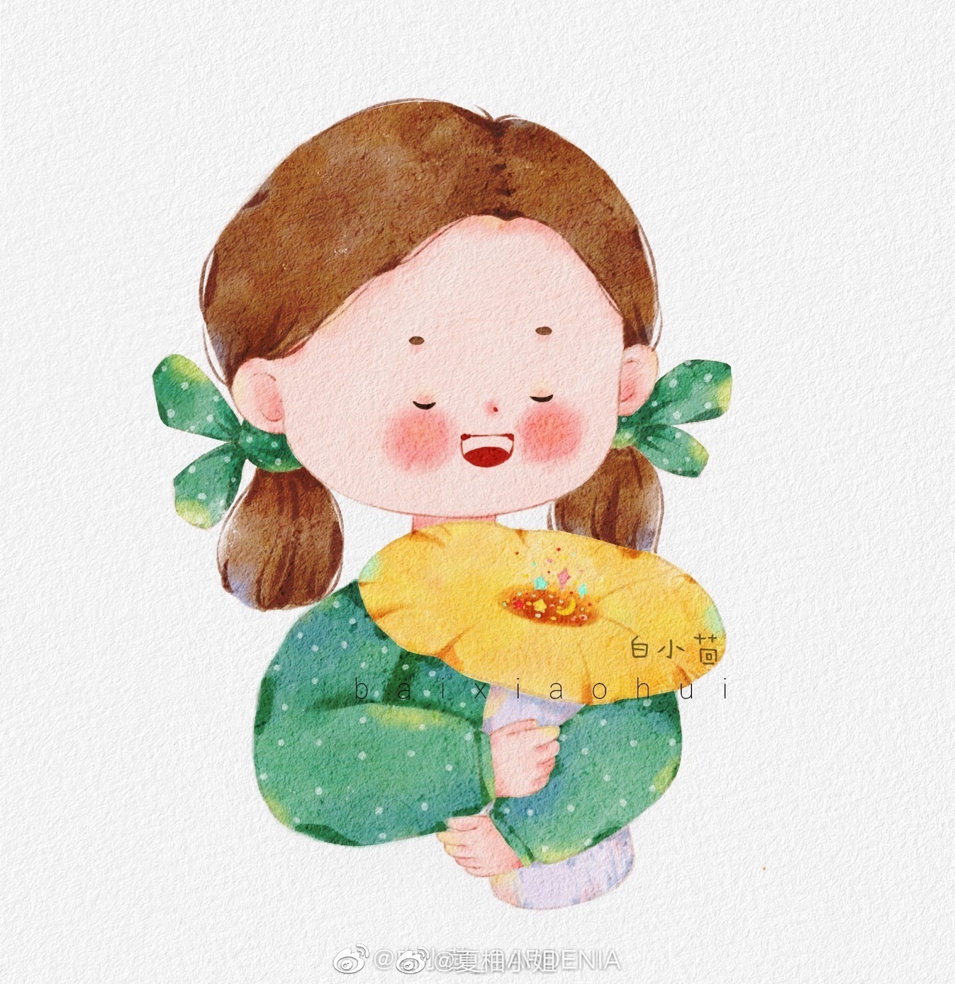 ipad水彩风手绘萌娃头像