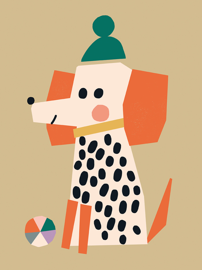 一组扁平风动物主题插画设计designbyekaterinatrukhan