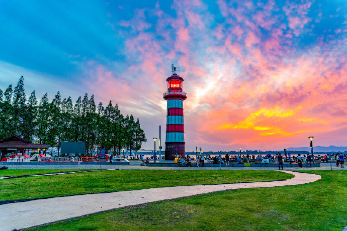 南京鱼嘴公园落日