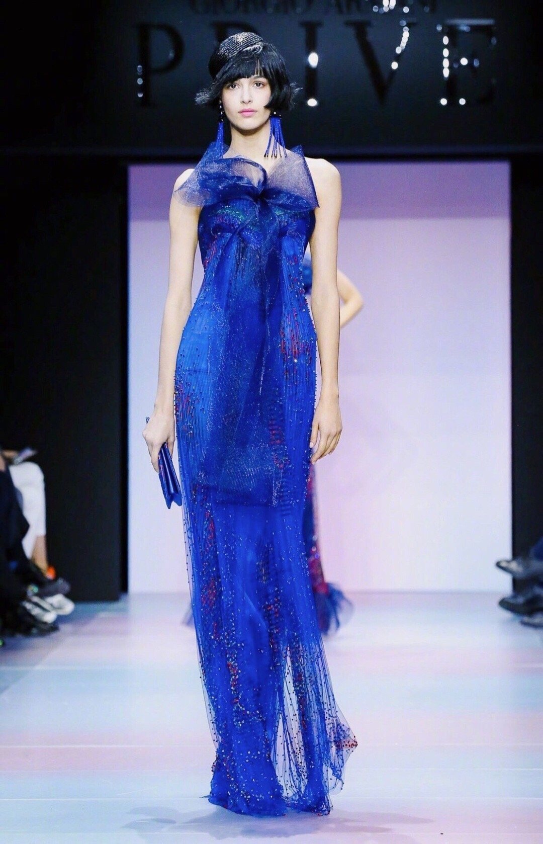 armani privé s/s 2020,优雅贵气的蓝色超级显高贵;高级感十足