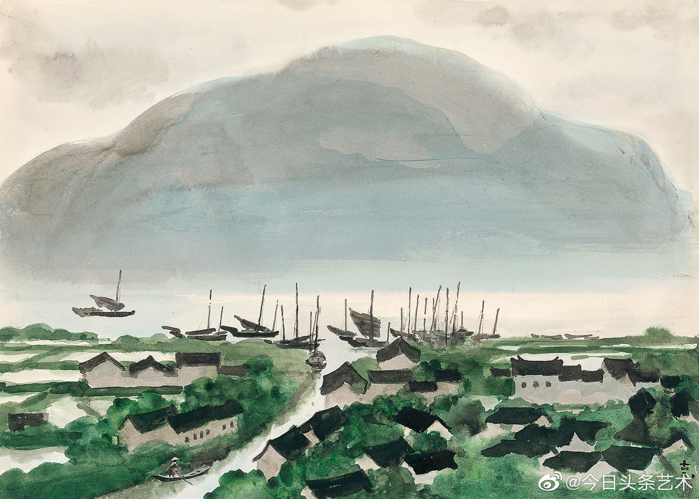 画家古元水彩画