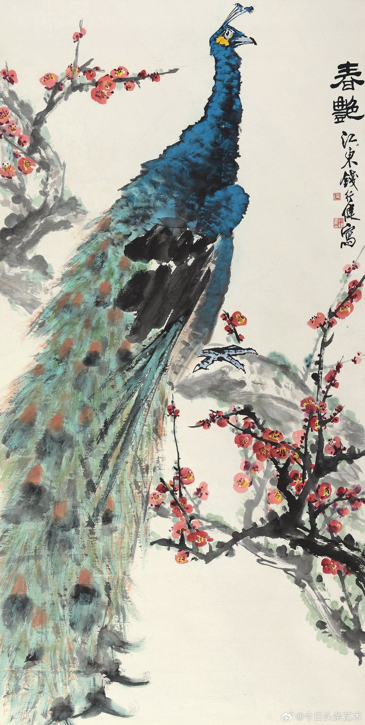 画家钱行健花鸟画