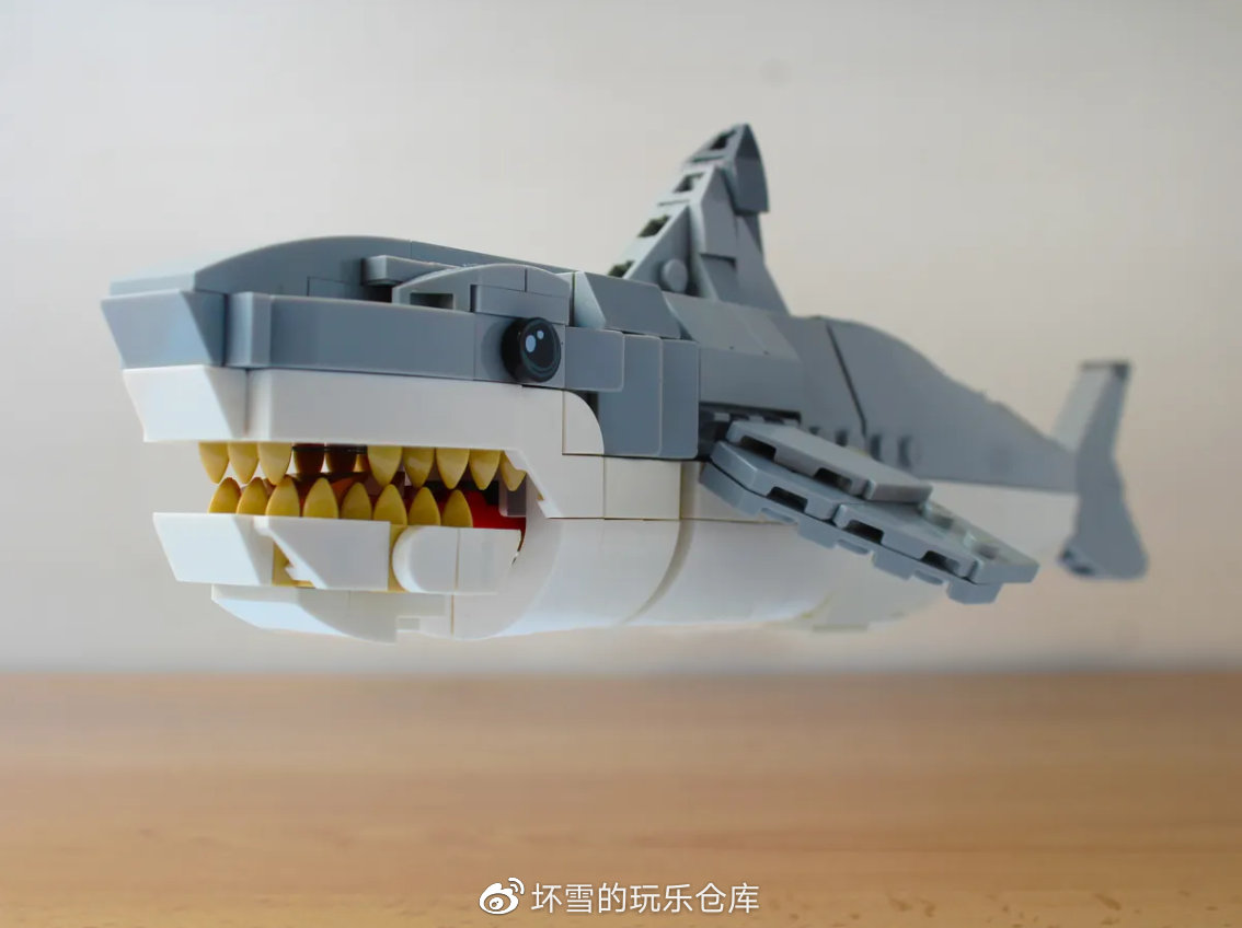 用乐高还原48年前的凶恶白鲨,ideas玩家是在行的|ideas|乐高|鲨鱼