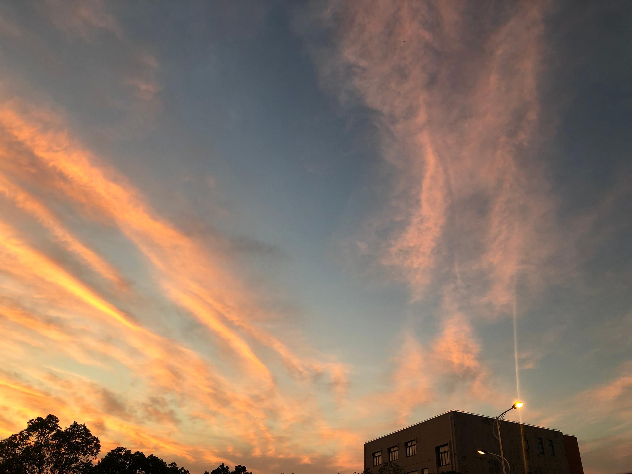 傍晚上海的天空太美了手机实拍