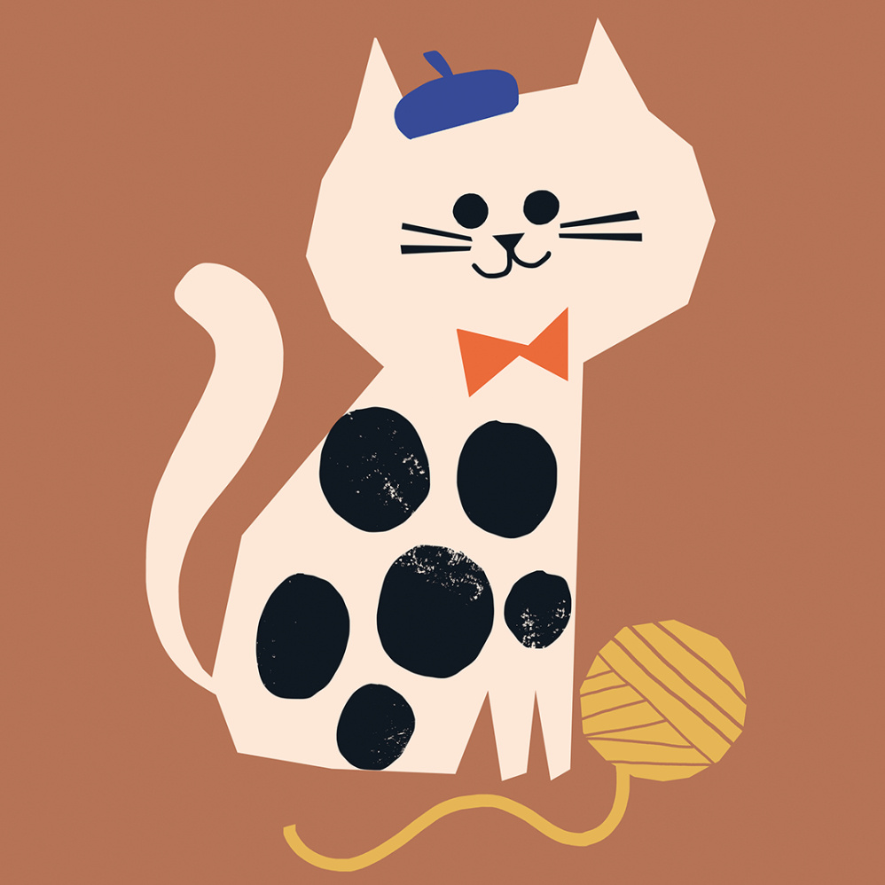 一组扁平风动物主题插画设计designbyekaterinatrukhan