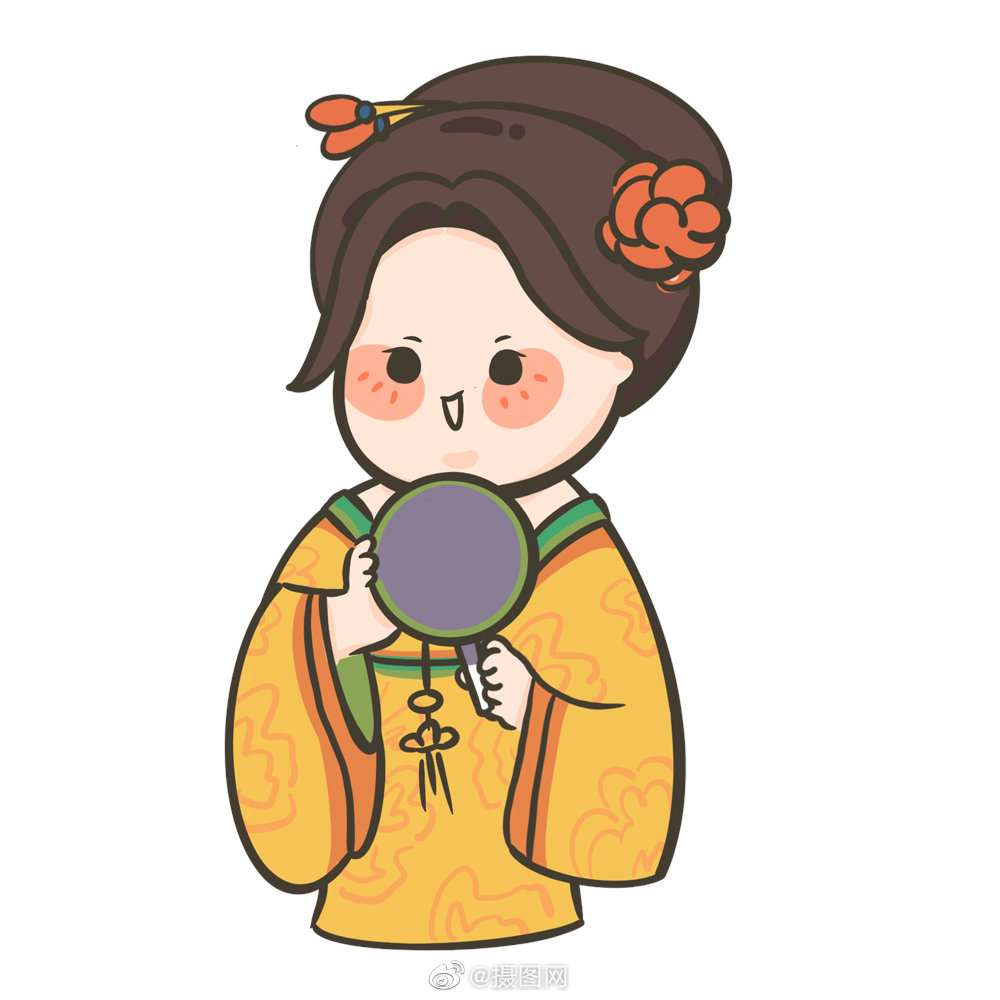 免抠素材|可可爱爱唐朝仕女手绘人像插画__财经头条