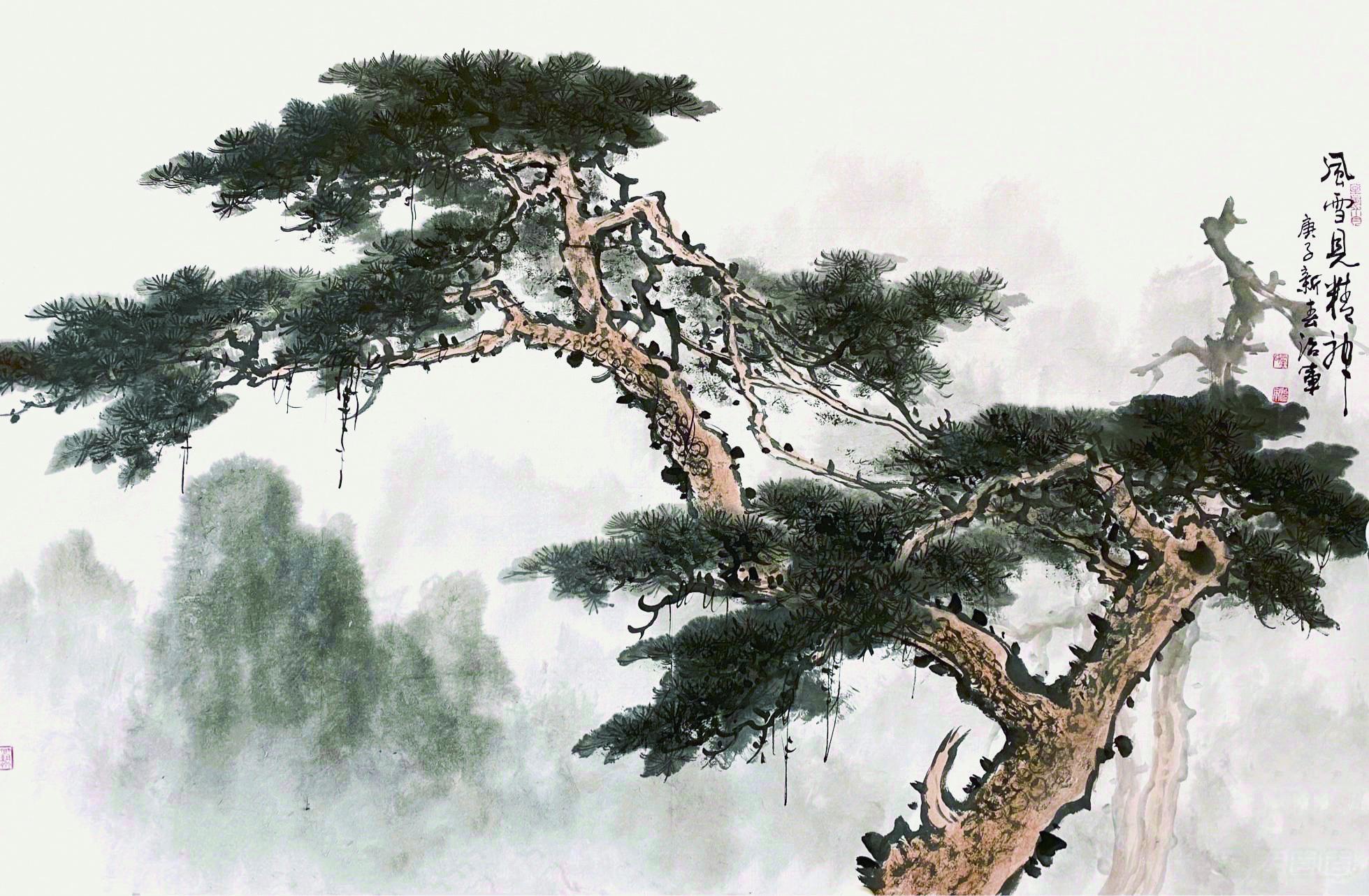 图文赏析:著名画家童治军松画|松风万里图|童治军|松树_新浪新闻