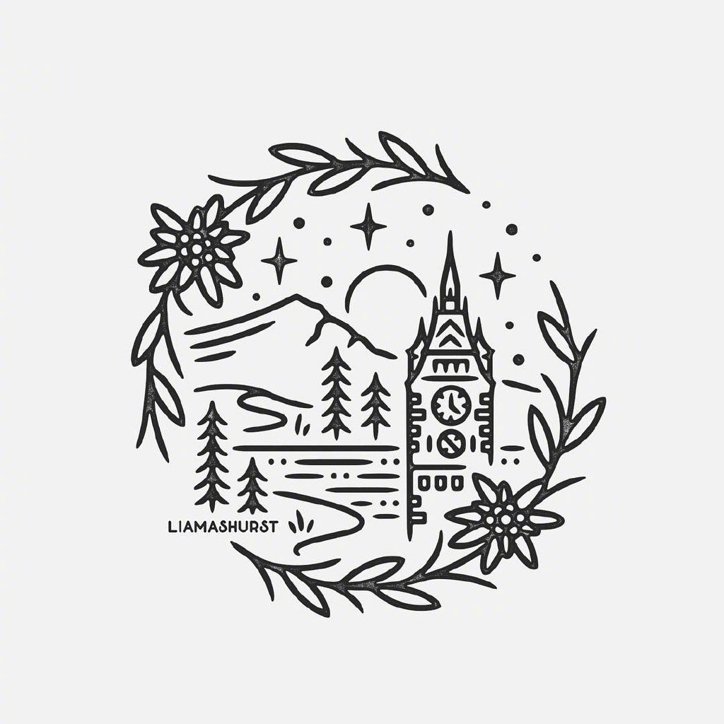 绘画学习一组清新雅致的黑白风景简笔画.| 画师ins:liamashurst