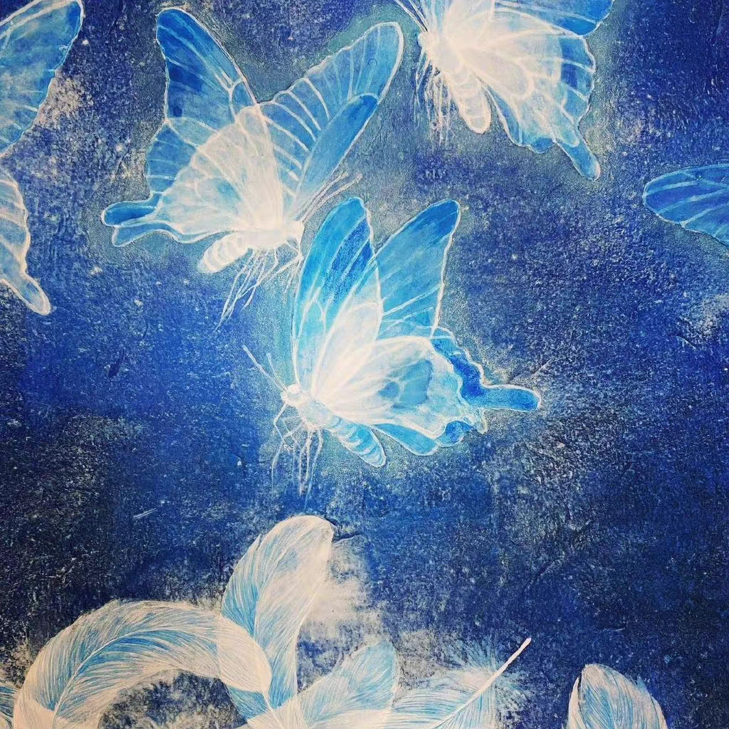 清透梦幻的蓝色系绘画作品,太美了 :寺本悠里子