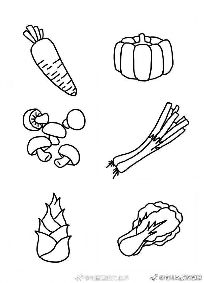 超多的水果蔬菜瓜果简笔画